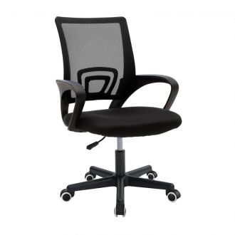 Καρέκλα γραφείου εργασίας Berto I pakoworld ύφασμα mesh μαύρο 56x47x81-91εκ