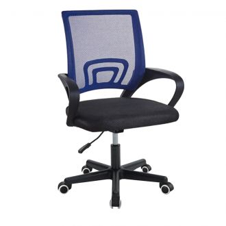 Καρέκλα γραφείου εργασίας Berto I pakoworld ύφασμα mesh μπλε-μαύρο 56x47x81-91εκ