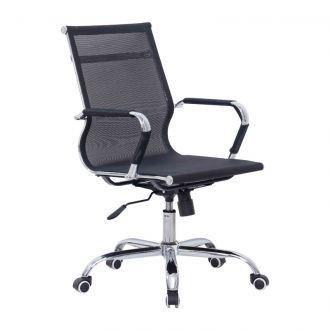 Καρέκλα γραφείου εργασίας Noctis pakoworld μαύρο ύφασμα mesh 55.5x50x92εκ