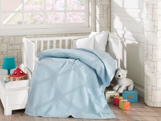 Κουβέρτα πικέ σε 4 χρώματα Art 5116  120x160  Γαλάζιο Beauty Home